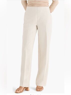 NIC+ZOE Lenox Accent Stitch Wide Leg  Pants In Coconut